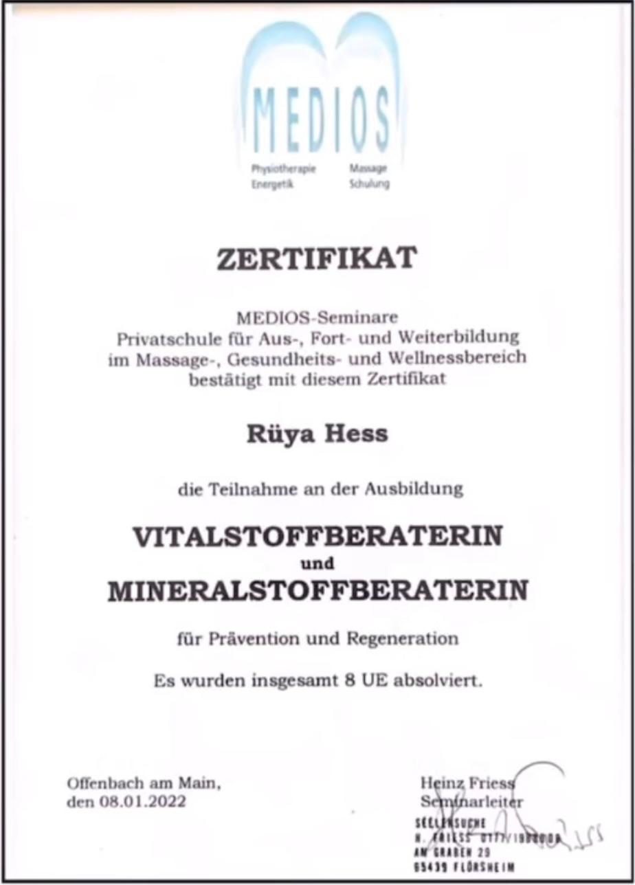 Vitalstoffberaterin & Mineralstoffberaterin – MEDIOS